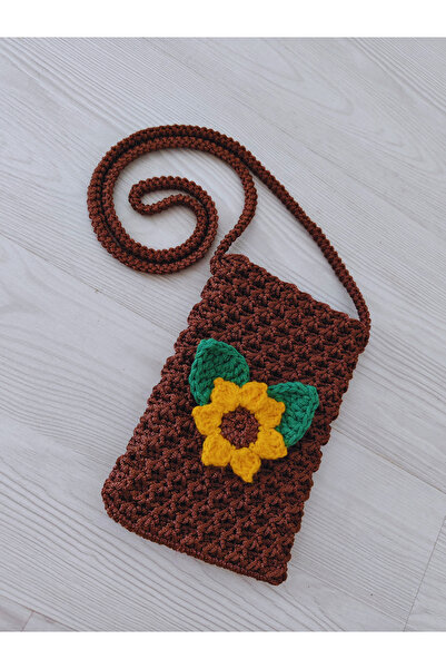 Annima Handmade Tasarım Örgü Mini Çanta – El Yapımı, Telefon Boyutuna Özel Üretim