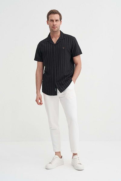 Cazador Ανδρικό κοντομάνικο πουκάμισο Jazz 2019 Regular Fit με ριγέ γιακά