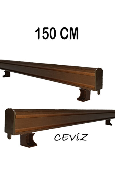 PERDE Mix 150 Cm Ceviz Dekoratif Perde Ray Kornişi Alüminyum 2 Kanallı