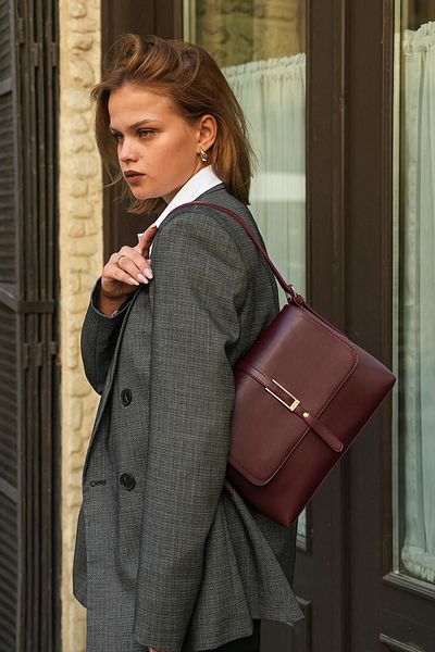 cosybag. Pinterest Senna Model Geantă de umăr medie din piele artificială moale pentru femei Bordeaux