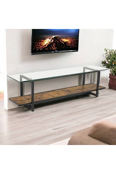 DEC4 Plasma table, wood with glass, 160 cm