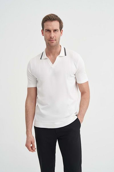 Cazador Tricou tricot cu gât polo cu croială normală