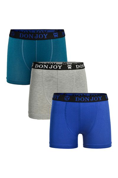 don joy Boy's 3-Piece Combed Cotton Boxers with Elastic Waist