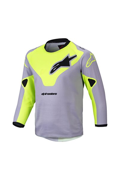 Alpinestars Kids Racer Veil Çocuk Off-road Jerseyi Gri Sarı Siyah