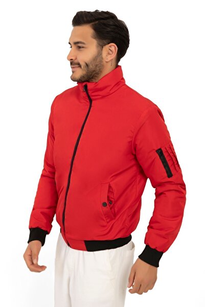 Riverstorm Ανδρικό παλτό με κόκκινη εσωτερική επένδυση γιακά με εποχιακή τσέπη, αδιάβροχο και αντιανεμικό