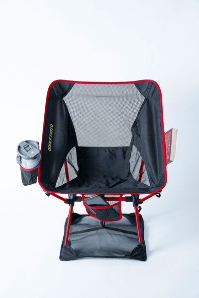 ON OFF MOTO Katlanır Kamp Sandalyesi Alt Bezli Batmaz Kaymaz 150 Kg Taşıma Kırmızı