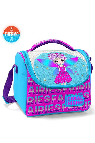 Coral High Kids Pink Blue Fairy Patterned Glitter Thermo Lunch Box 11853