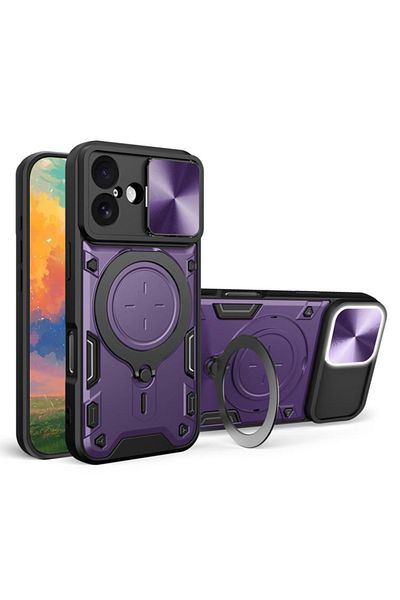 SKYDDAR INNOVATION Carcasă pentru iPhone 17, CamGuard Pro, inel magnetic, protecție cameră, set autocolante, violet