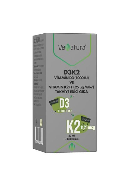 VeNatura Vitamin D3 1000Iu and K2 11.25Mcg Drops 20ml