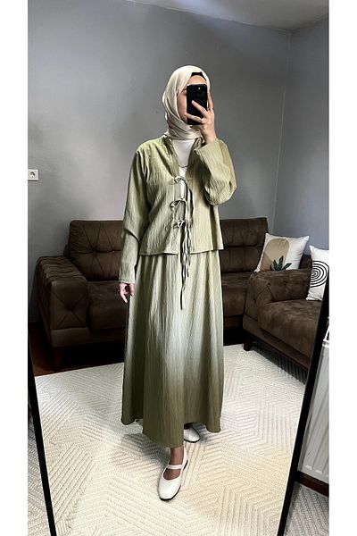 Qenz Modest Eid Suit - Πράσινο λάδι