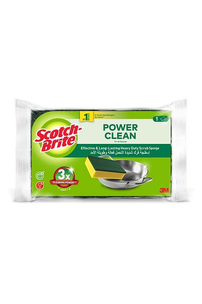 Scotch Brite Scotch-brite Classic Heavy Duty Scrub Sponge 1 Pc – Dual-sided Cleaning For Grease & Tough Stains