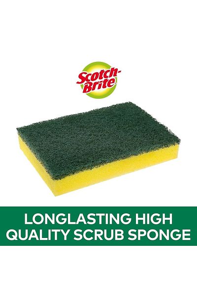 Scotch Brite Scotch-brite Classic Heavy Duty Scrub Sponge 1 Pc – Dual-sided Cleaning For Grease & Tough Stains