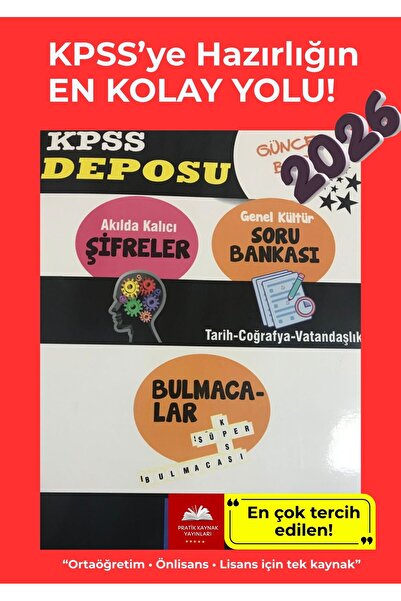 Pratik Kaynak Yayınları KPSS Genel Kültür Soru Bankası | Şifreli Kolay Ezber, Bulmacalar, Tam Set
