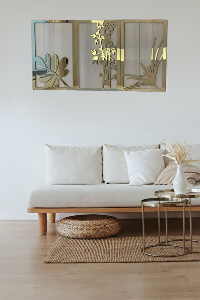 Numa Concept Duvar Dekoru 3'lü MDF Çiçekler Salon Ofis Ve Antre İçin Tablo | 40x25 Cm