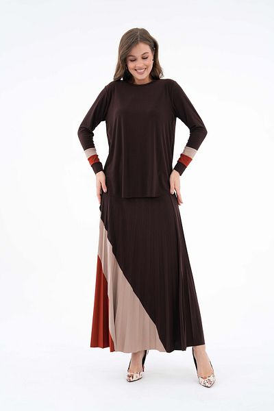 NİSUM MODA Rainbow Sandy Skirt Suit