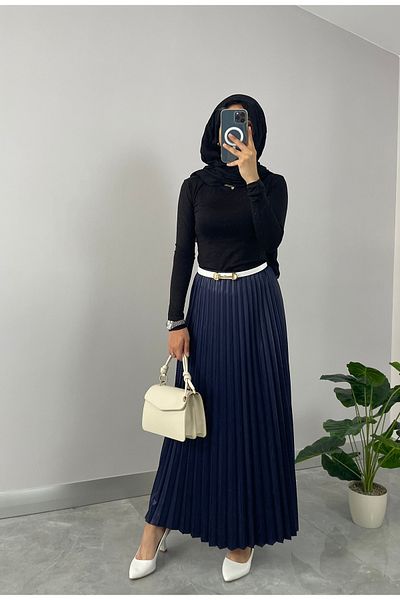 NİSUM MODA FUSTA PLATĂ PLISĂ ASPECT PIELE