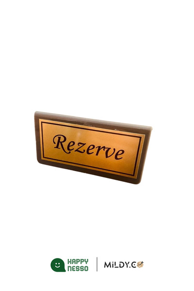 Happynesso Gold Metal "Reserve" Lettering on Gray Plexiglass Top from Table Writing Series - 100 mm X 50 mm - 10 Units