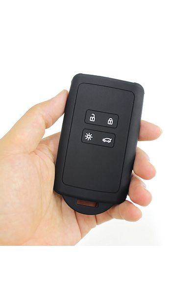 EHS E-Husa Car Key Cover for Renault/Dacia 4 Buttons - Keyless Go, Silicone, Black