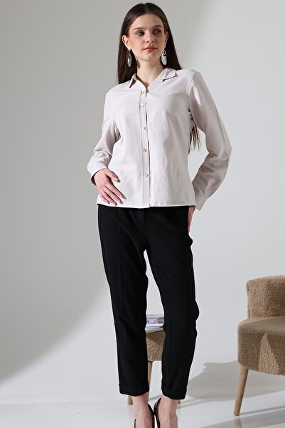 GÖMLEKÇİNİZ Women's Shirt Samre Fabric Slim Fit Classic Women's Shirt