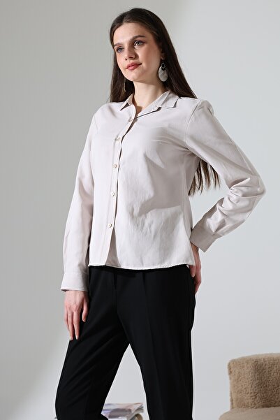 GÖMLEKÇİNİZ Women's Shirt Samre Fabric Slim Fit Classic Women's Shirt