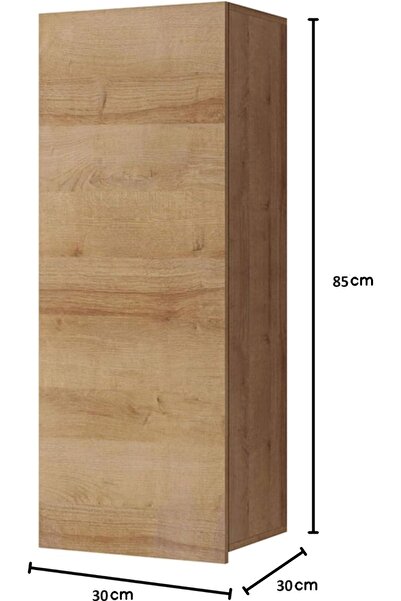 Egecan Mobilya Tek Kapaklı Duvara Monte 3 Raflı Banyo Dolabı Havlu Dolabı Sabunluk Erzak Dolabı Kiler Dolabı