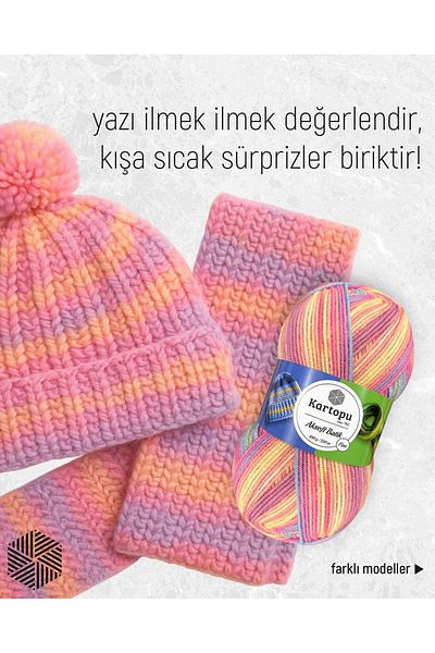 Kartopu Aksoft Batik Ebruli Πλεκτό Κλωστή 59221