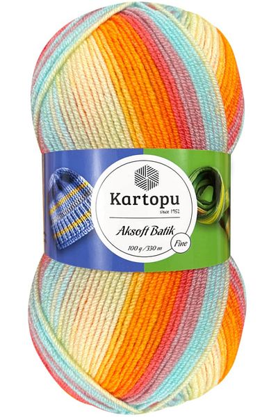 Kartopu Aksoft Batik Ebruli Πλεκτό Κλωστή 59223