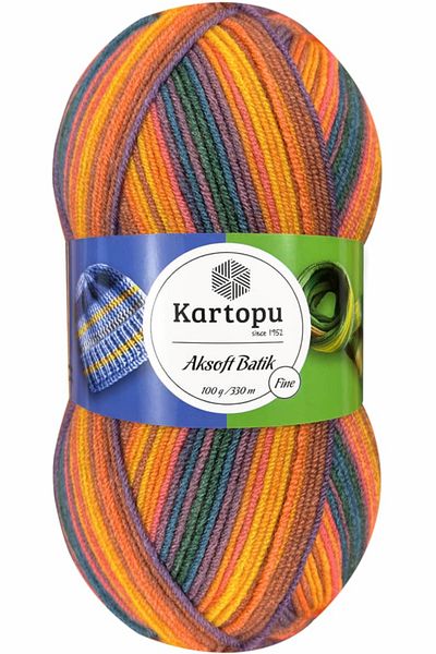 Kartopu Aksoft Batik Ebruli Πλεκτό Κλωστή Χειρός 59224