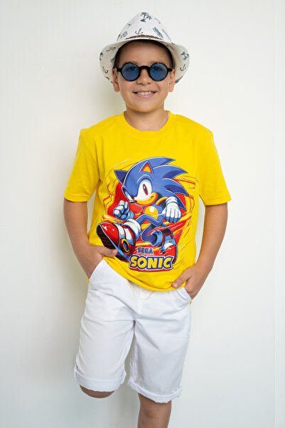 BookOrBook Дитяча футболка Sonic Sega 100% бавовна преміум якості