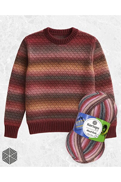 Kartopu Aksoft Batik Ebruli El Örgü İpi 59221