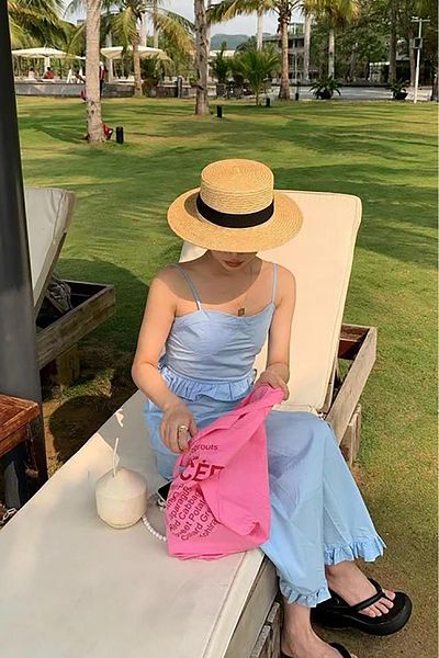 Neşeli Butik Women's Beige Straw Hat Nbmht05