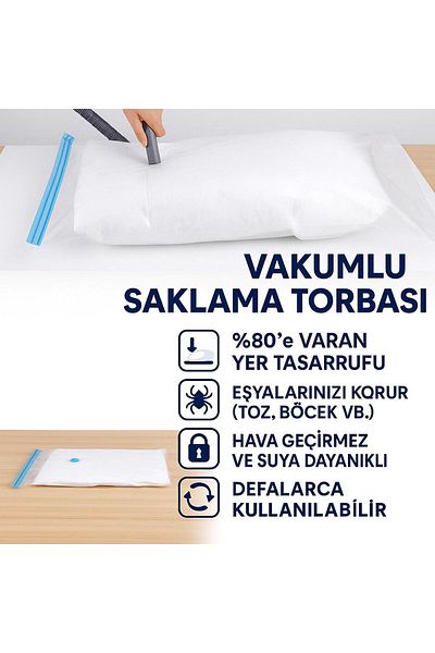 ÜLBAG Вакуумна чанта за съхранение 70x100 см, 1 брой, органайзер за багаж за пътуване