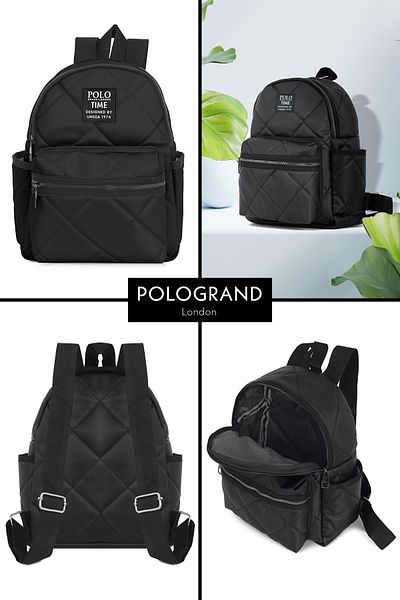 POLOGRAND London Original Women's Large Volume Comfort Model 4 Compartment Travel School Sports Daily Use Backpack
