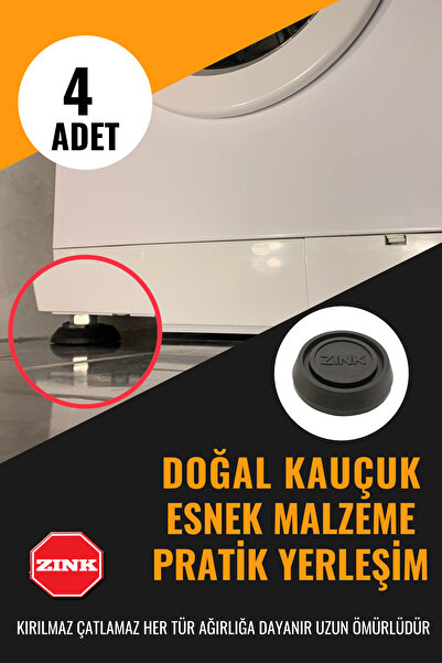 ZINK Çamaşır Ve Kurutma Makinesi Titreşim Önleyici Ayağı Altlığı Ayaklığı Van...