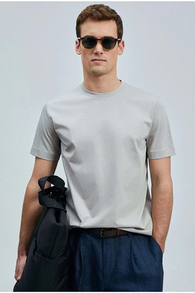 Lufian 111020262 Bran Ανδρικό T-Shirt Basic Ανδρικό T-shirt Μπεζ