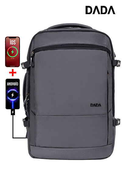 Dada Usb Aparatlı Körüklü Sırt ve Seyahat Çantası 15,6 inç Geniş İç Hacim Su ...
