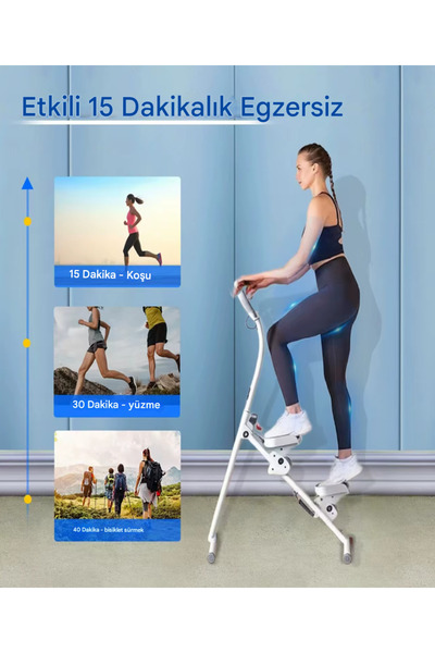 Havana C-01 Katlanabilir Dikey Tırmanma Egzersiz Aleti Stepper Kondisyon Bisikleti Spor Aleti Fitness Aleti