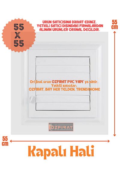 Process Özfırat Pvc Structure / Grille 55X55 cm Bathroom / Wc Ventilation Grille / Plastic White Color