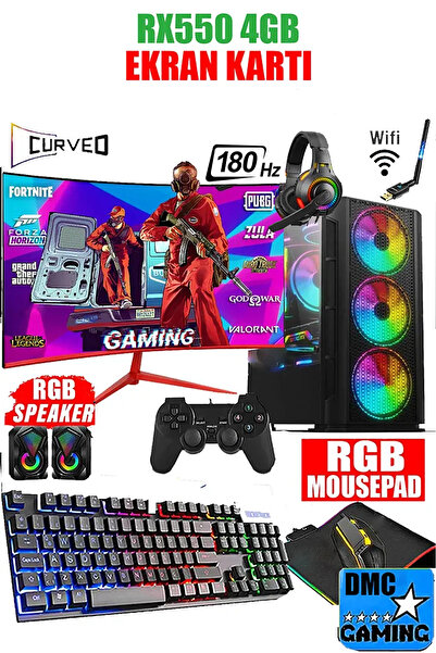 Dmc N144x (PUBG,GTA 5) I5 3470,16gb,500gb Hdd,256gb Ssd,4gb Rx550,24''180hz Oyuncu Masaüstü Bilgisayar