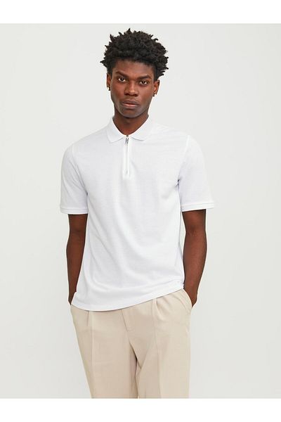 Jack & Jones Ανδρικό μπλουζάκι Jjemac Zip Ss Polo Sn