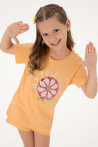 U.S. Polo Assn. Girl's Orange T-Shirt 50300950-Vr202