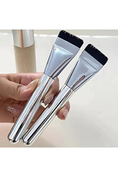 Choice فرشاة أساس جديدة فضية اللون، قطعتان، فرشاة مكياج كورية رفيعة للغاية، فرشاة قناع أحادية الخط، برايمر، خافي عيوب