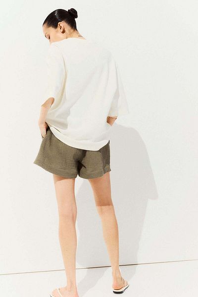 H&M MAMA Drawstring muslin shorts