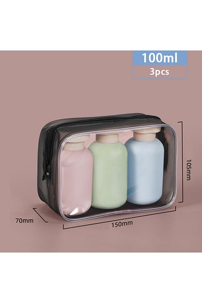 Choice Plastic 100ml 3pcs 100ml/200ml Plastic Travel Shampoo Bottles Clear Blue Shampoo Lotion Shower Gel F