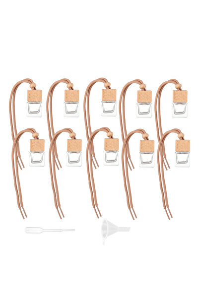 Choice زجاج 10 مل 10 قطع 5/10 قطع 10 مل غطاء خشبي مربع للزيوت العطرية زجاج شف...