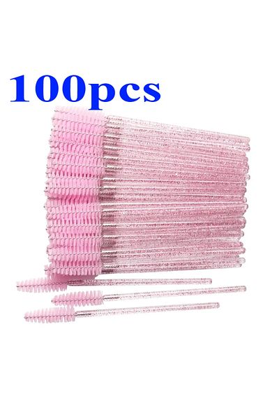 Choice C502-pink 100pcs 500/1000pcs Disposable Mascara Wands Eyelash Brush Spoolies For Eyebrow Eye Lash Ex