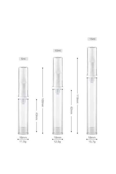 Choice عبوة توزيع كريم أساس شفافة محمولة للسفر، سعة 5/10/15 مل، عبوة عينة بدو...