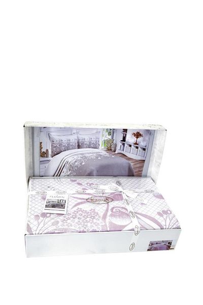 Karna Home Jacquard Panel Patterned Floven Bedspread