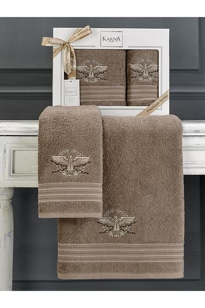 Karna Home Cotton Embroidered Kavell Towel Set 50X90