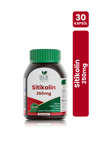 HCK NATURAL Sitikolin 250 mg 30 Kapsül Ginkgo Biloba L-Sistein  Gıda Takviyesi